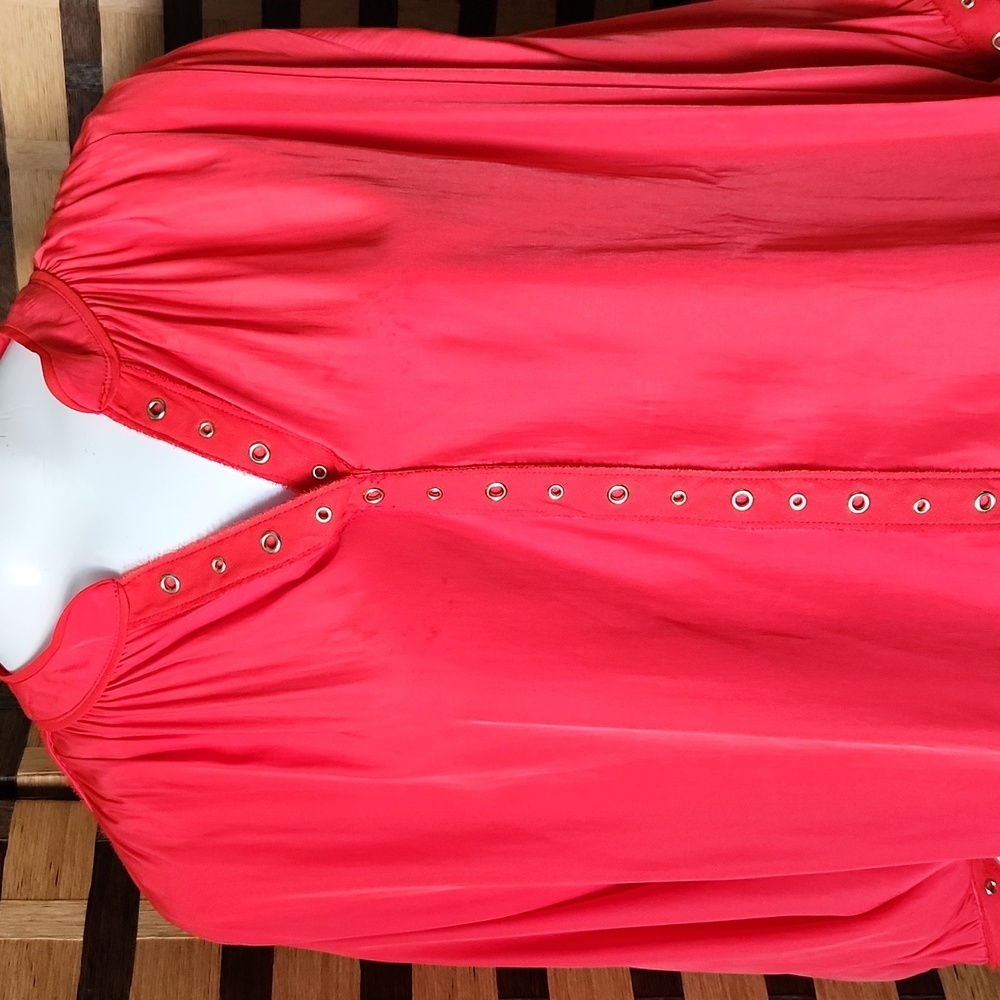 Euc! Chicos orange rivet flowy top - Picture 3 of 9